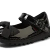 Niñas Kick Mj Bow de charol negro