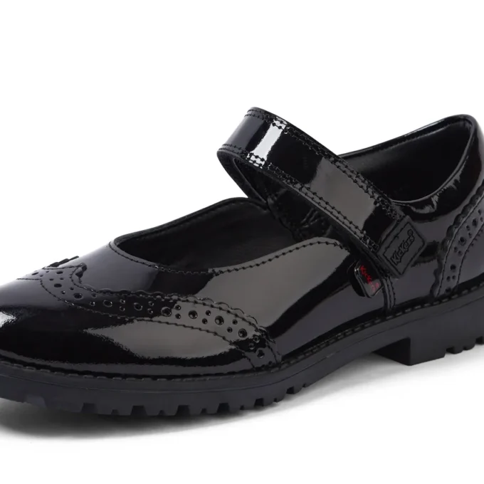 Niñas: Lachly MJ Brogue de charol negro