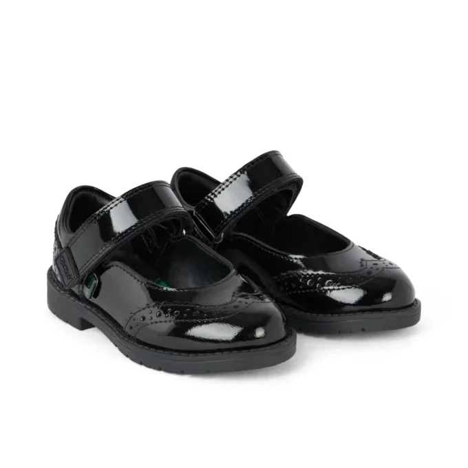 Niñas pequeñas Lachly Mj Brogue de charol negro