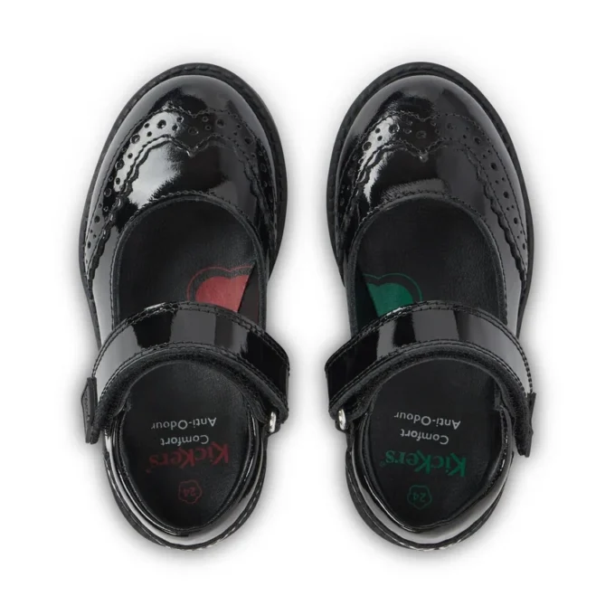 Niñas pequeñas Lachly Mj Brogue de charol negro