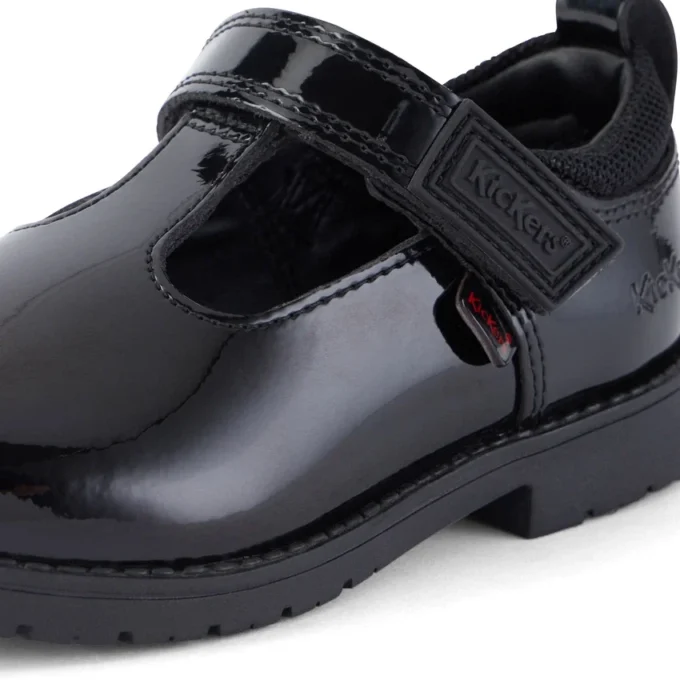Niñas pequeñas Lachly T Bar Charol Negro