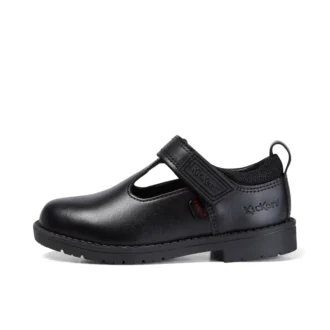 Niñas pequeñas Lachly T Bar Cuero Negro