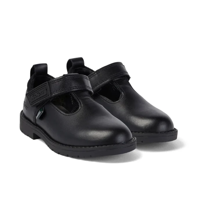 Niñas pequeñas Lachly T Bar Cuero Negro