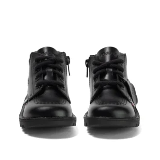 Niños pequeños Kick Hi de cuero acolchado negro