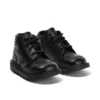 Niños pequeños Kick Hi de cuero acolchado negro