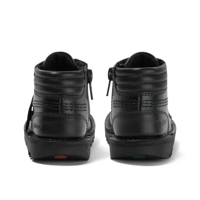 Niños pequeños Kick Hi de cuero acolchado negro