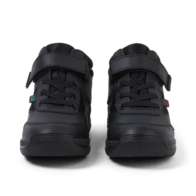 Niños pequeños Stomper Hi de cuero negro