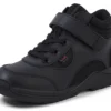 Niños pequeños Stomper Hi de cuero negro