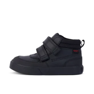 Niños pequeños Tovni Scuff Hi Cuero Negro