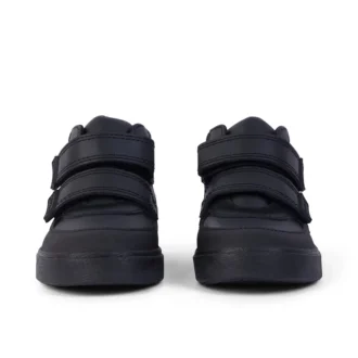 Niños pequeños Tovni Scuff Hi Cuero Negro
