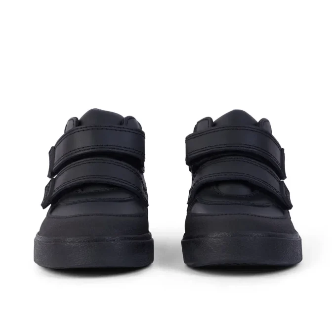 Niños pequeños Tovni Scuff Hi Cuero Negro