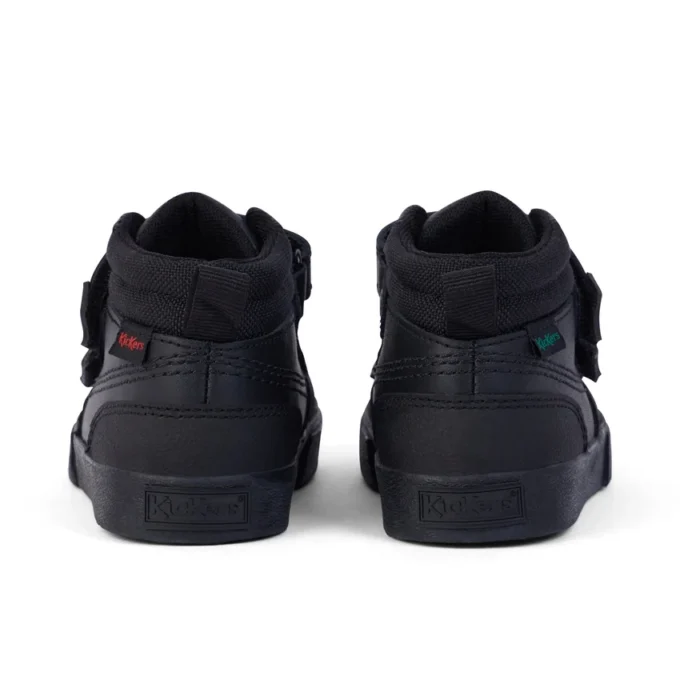 Niños pequeños Tovni Scuff Hi Cuero Negro