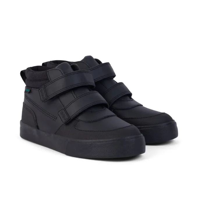 Niños Tovni Scuff Hi de piel, negro
