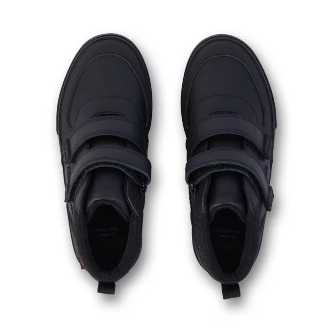 Niños Tovni Scuff Hi de piel, negro