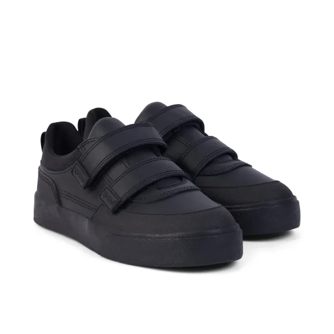 Niños Tovni Scuff Lo de cuero negro