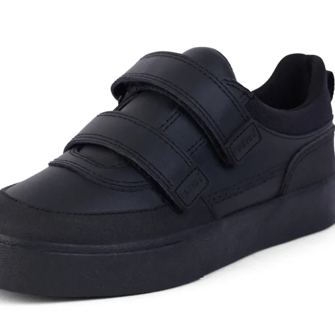 Niños Tovni Scuff Lo de cuero negro