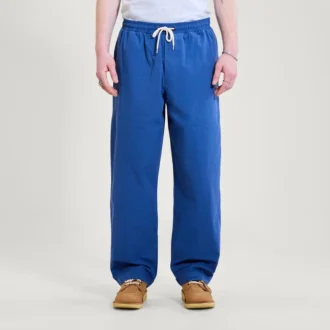 Pantalón de hombre Kickers de pierna ancha con cordón, azul marino