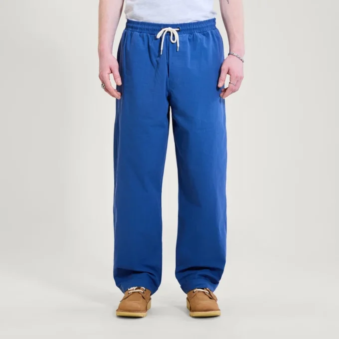 Pantalón de hombre Kickers de pierna ancha con cordón, azul marino