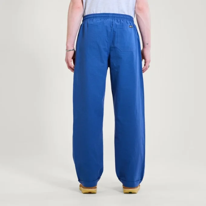 Pantalón de hombre Kickers de pierna ancha con cordón, azul marino