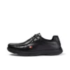 Reasan Lace de cuero negro para hombre