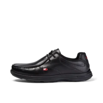 Reasan Lace de cuero negro para hombre