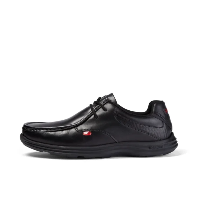 Reasan Lace de cuero negro para hombre