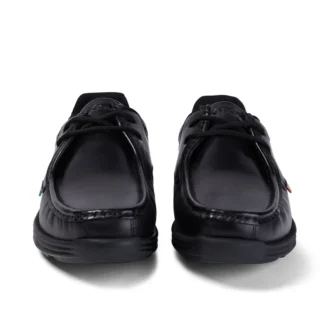 Reasan Lace de cuero negro para hombre