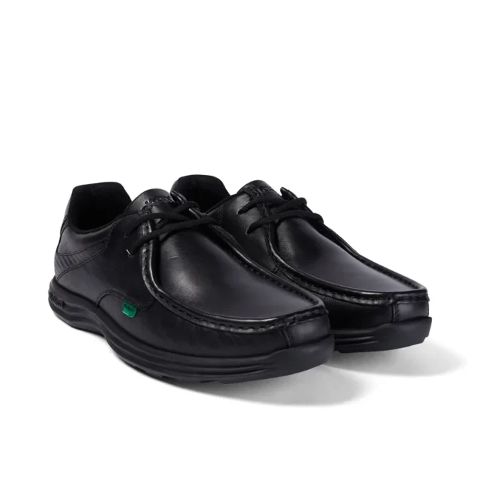 Reasan Lace de cuero negro para hombre
