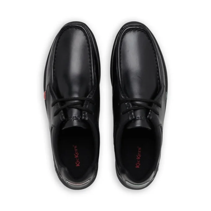 Reasan Lace de cuero negro para hombre