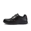 Reasan Lace de cuero para jóvenes, negro