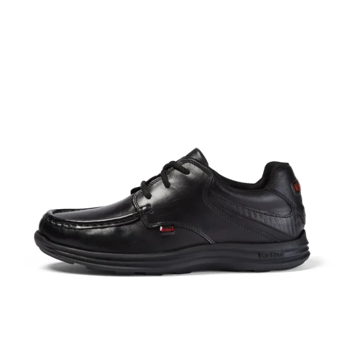 Reasan Lace de cuero para jóvenes, negro