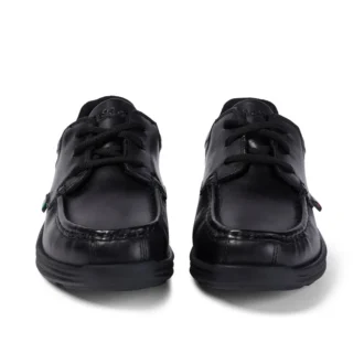 Reasan Lace de cuero para jóvenes, negro