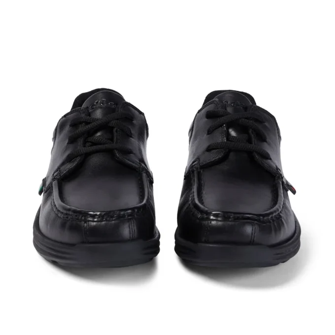 Reasan Lace de cuero para jóvenes, negro