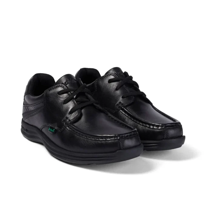 Reasan Lace de cuero para jóvenes, negro