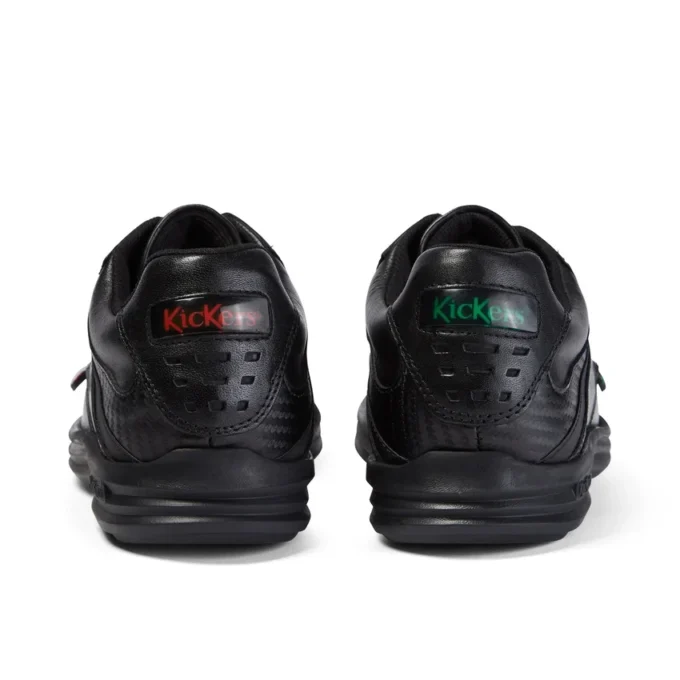 Reasan Lace de cuero para jóvenes, negro