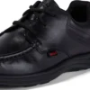 Reasan Lace de cuero para jóvenes, negro