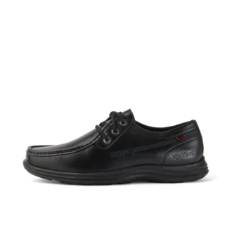 Reasan Moc de cuero negro para hombre