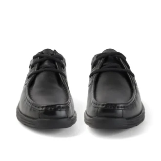 Reasan Moc de cuero negro para hombre