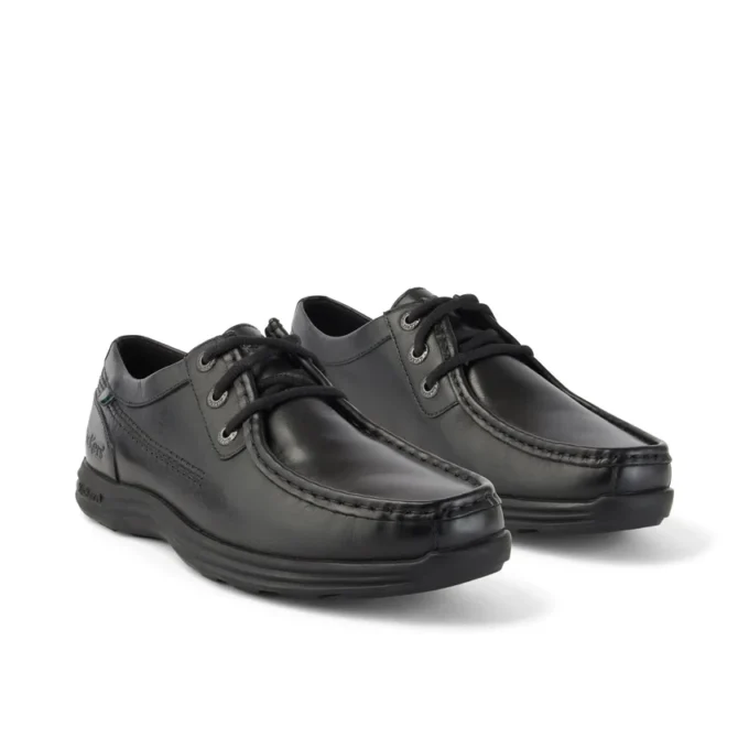 Reasan Moc de cuero negro para hombre