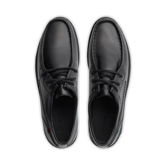 Reasan Moc de cuero negro para hombre