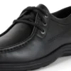 Reasan Moc de cuero negro para hombre