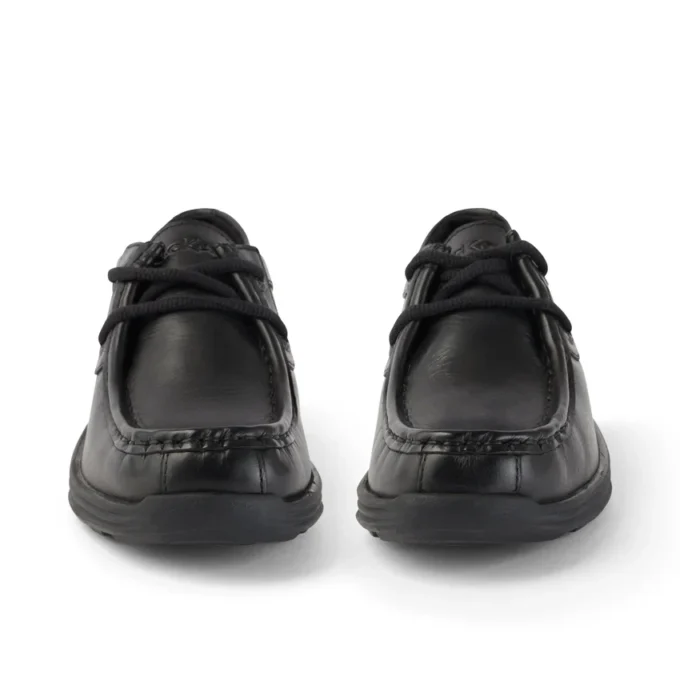 Reasan Moc de cuero para jóvenes, negro