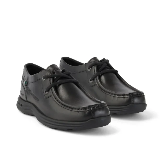 Reasan Moc de cuero para jóvenes, negro