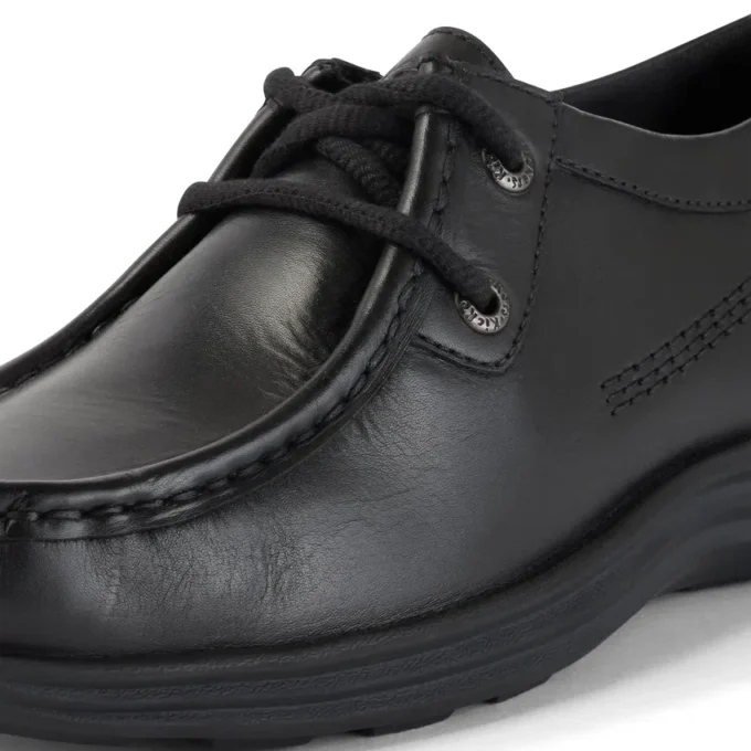 Reasan Moc de cuero para jóvenes, negro
