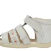 Sandalias Baby Wriggle Flower de piel blanca
