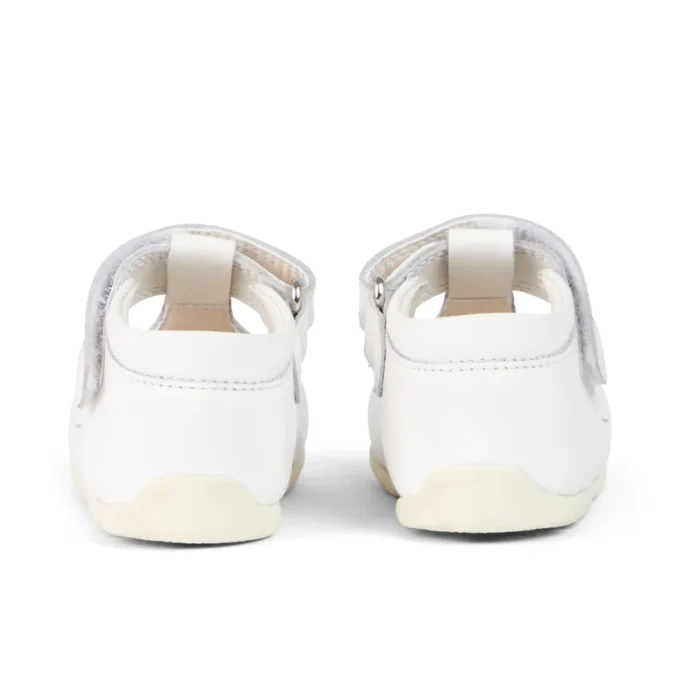 Sandalias Baby Wriggle Flower de piel blanca