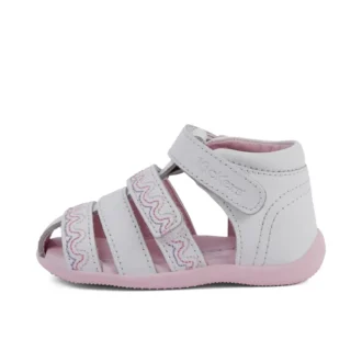 Sandalias Baby Wriggle Wave de piel blanca