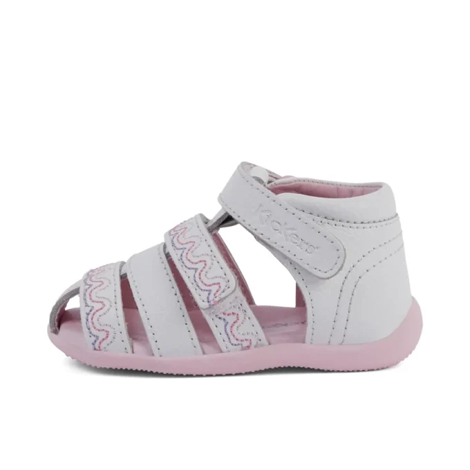 Sandalias Baby Wriggle Wave de piel blanca