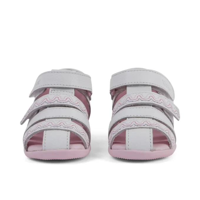 Sandalias Baby Wriggle Wave de piel blanca