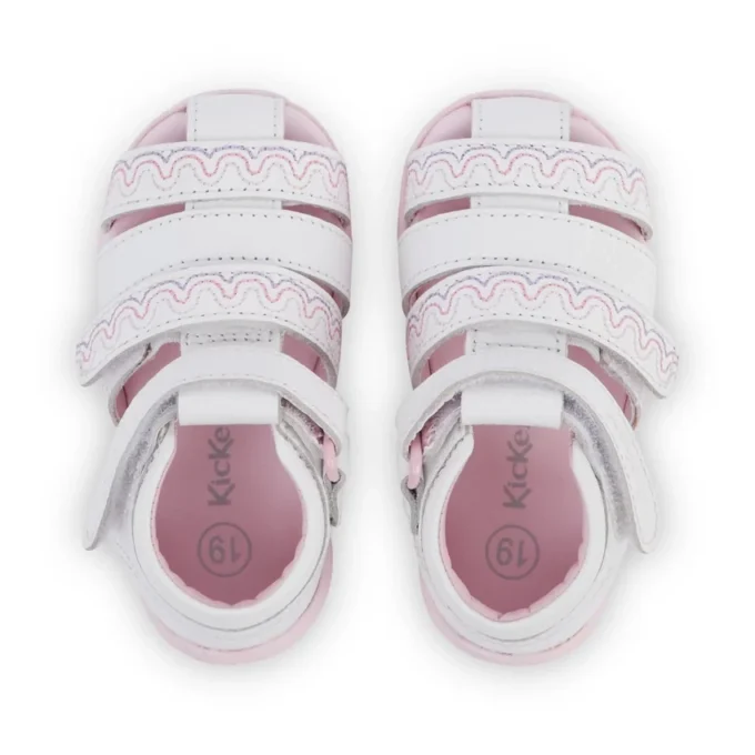 Sandalias Baby Wriggle Wave de piel blanca